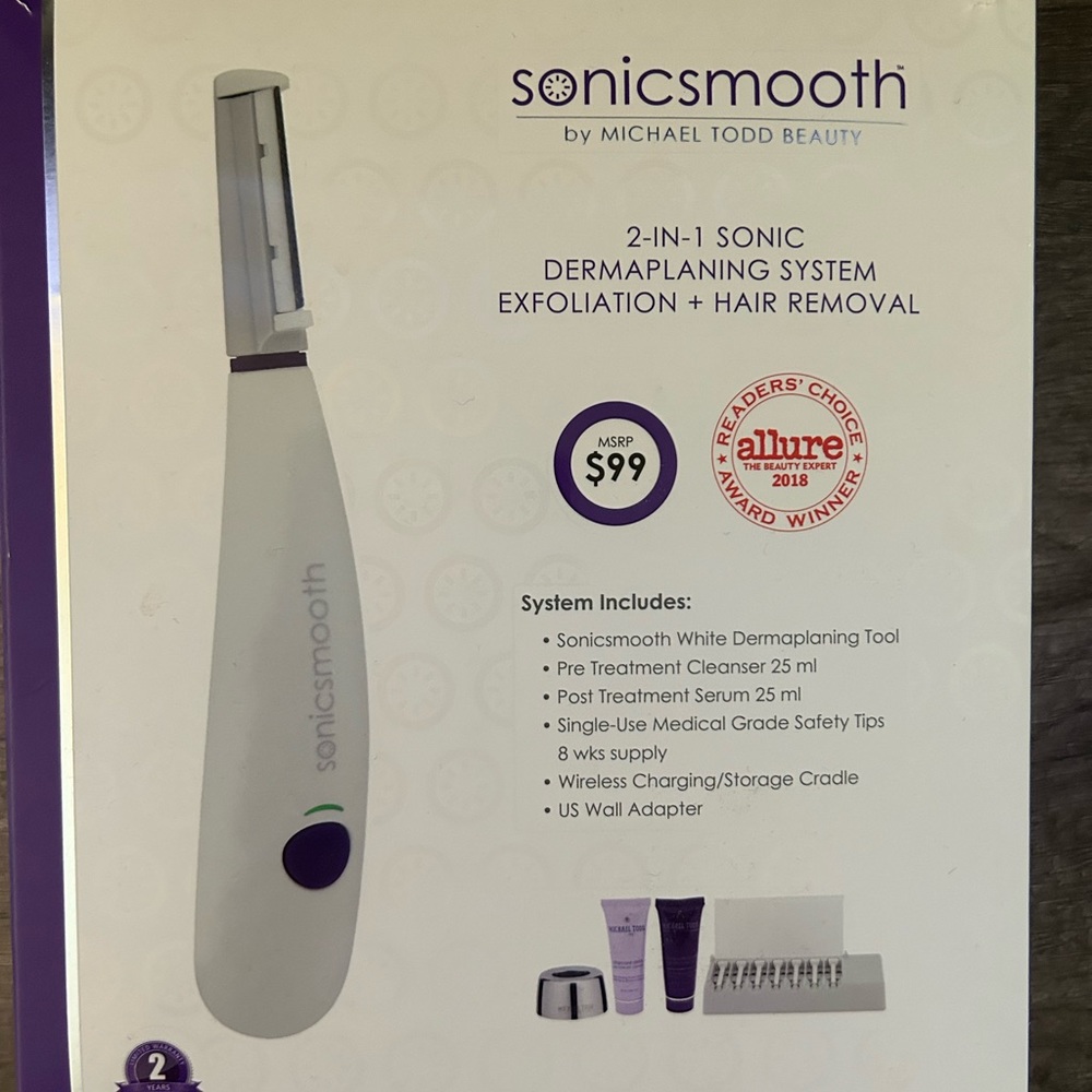 Dermaplaning system exfoliating and hair removal